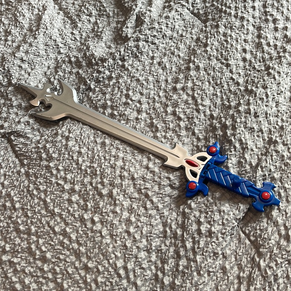 Vintage 16 inch Voltron Force Sword Blue and Silver with Red Gems - Picture 2 of 2